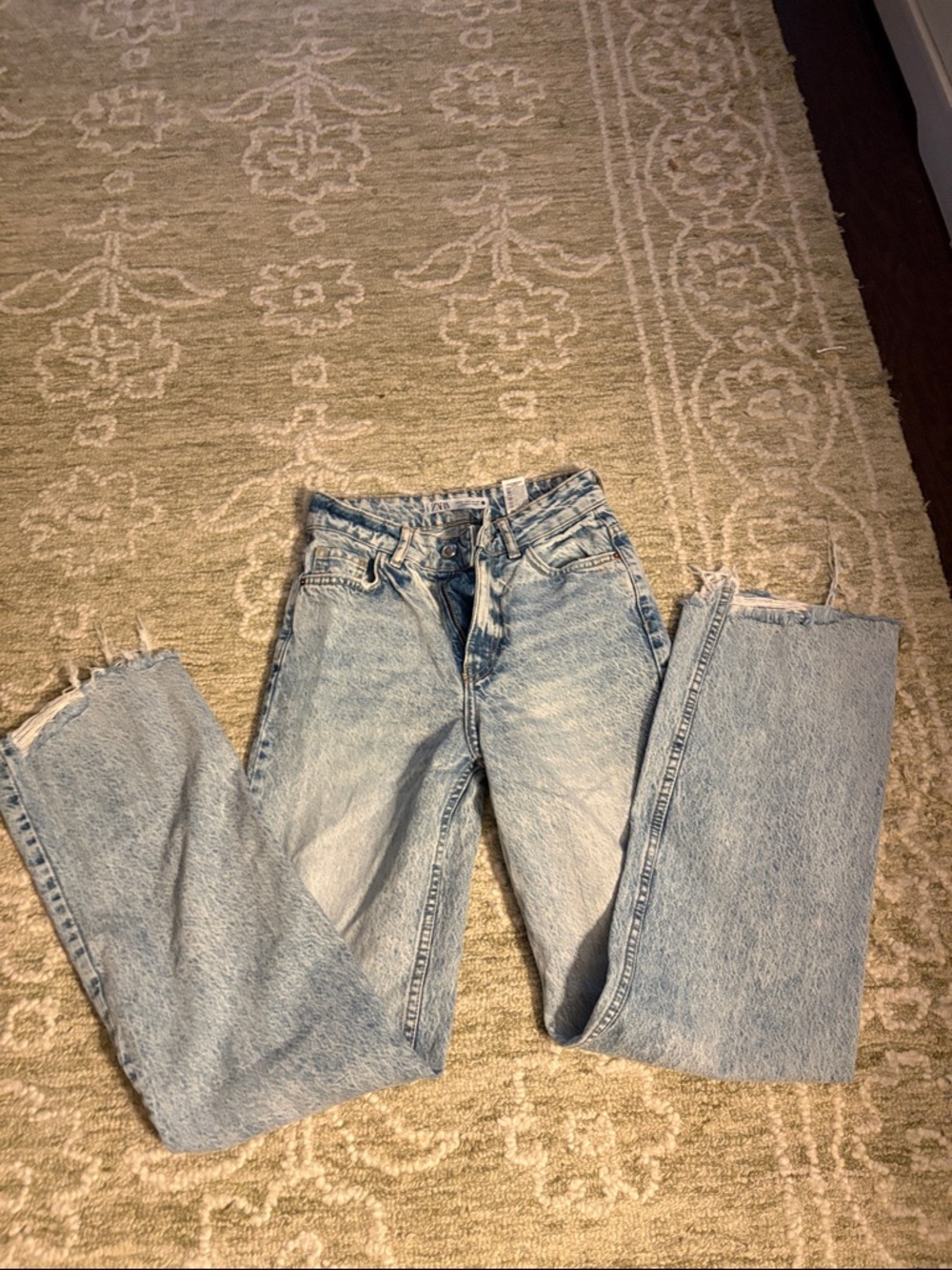 Zara Light Wash Straight Leg Jeans